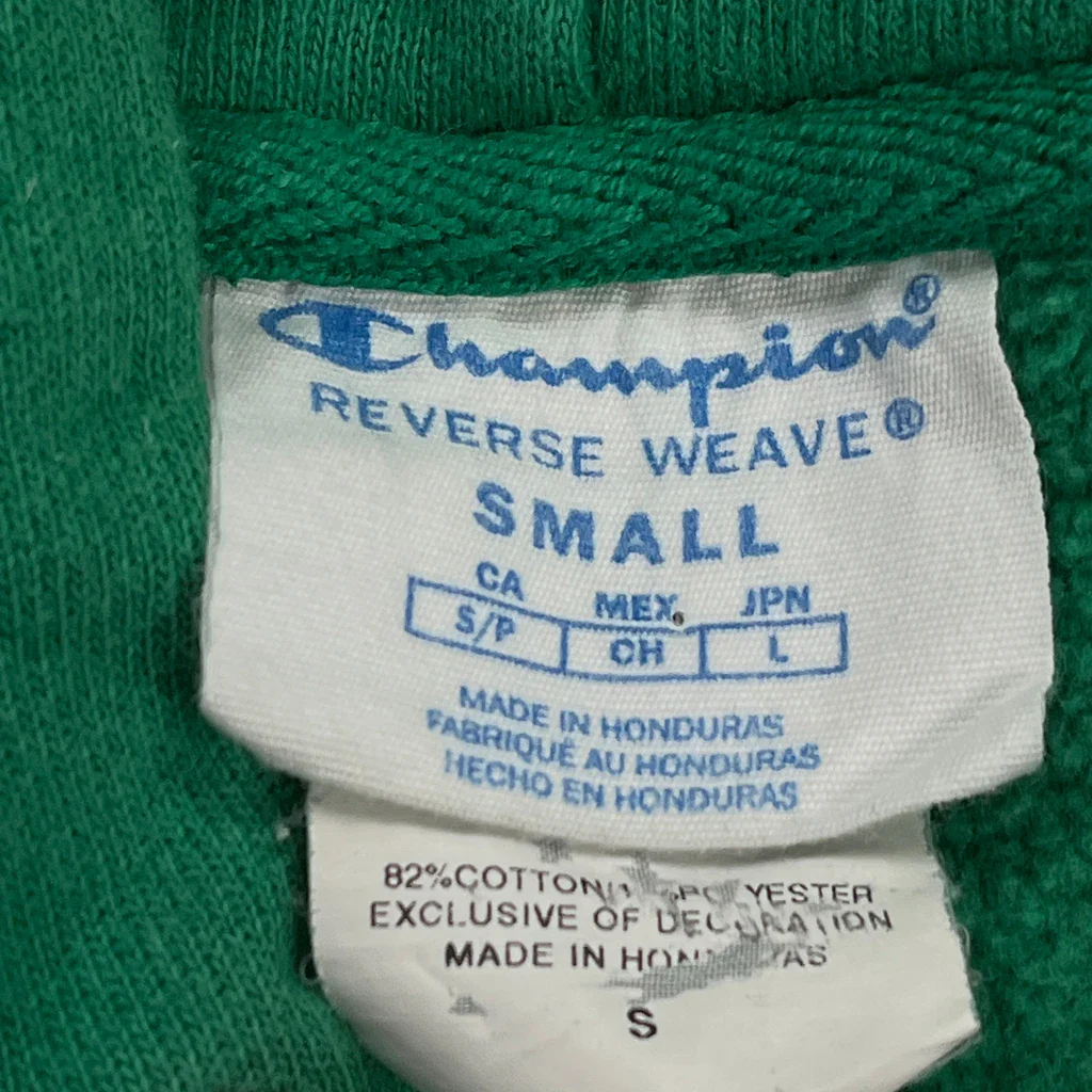 Reverse Weave Champion Hoodie - Small Green Cotton - Image 3