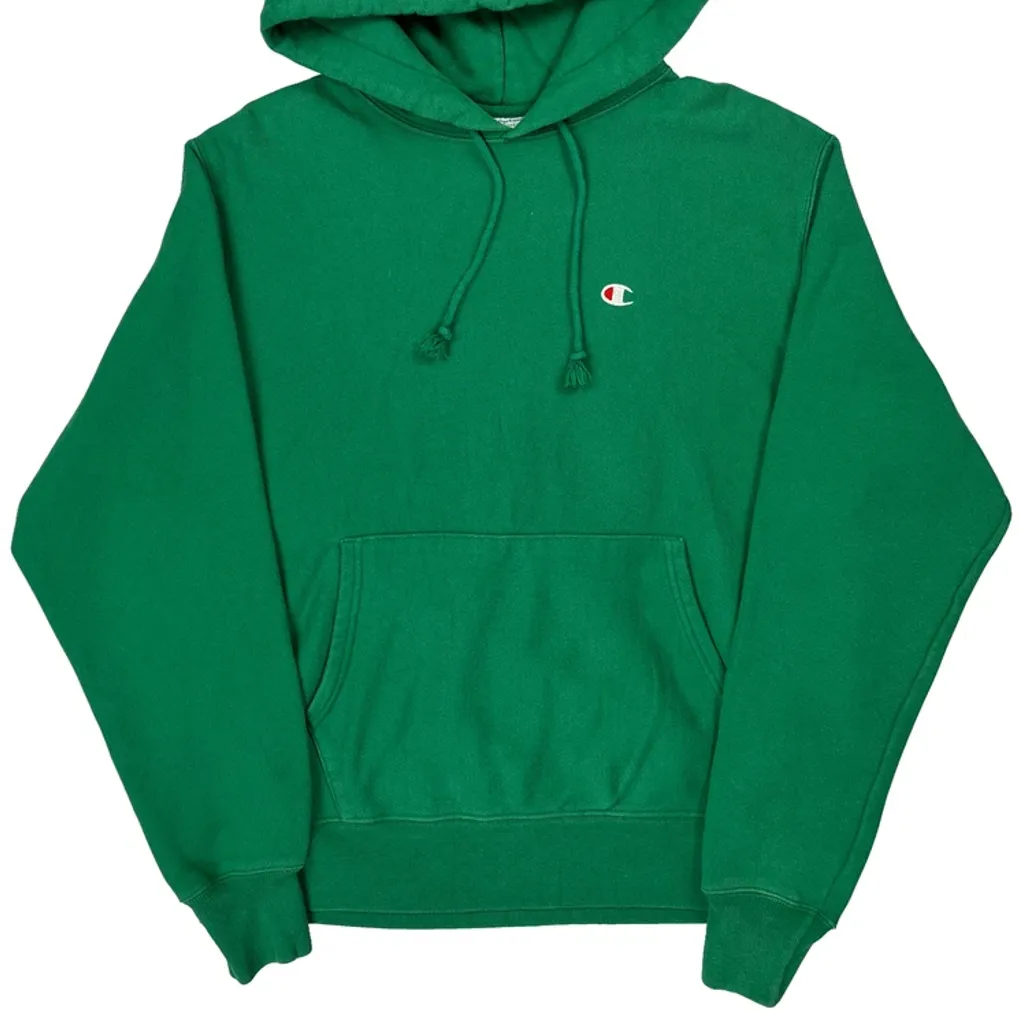 Reverse Weave Champion Hoodie - Small Green Cotton - Image 4
