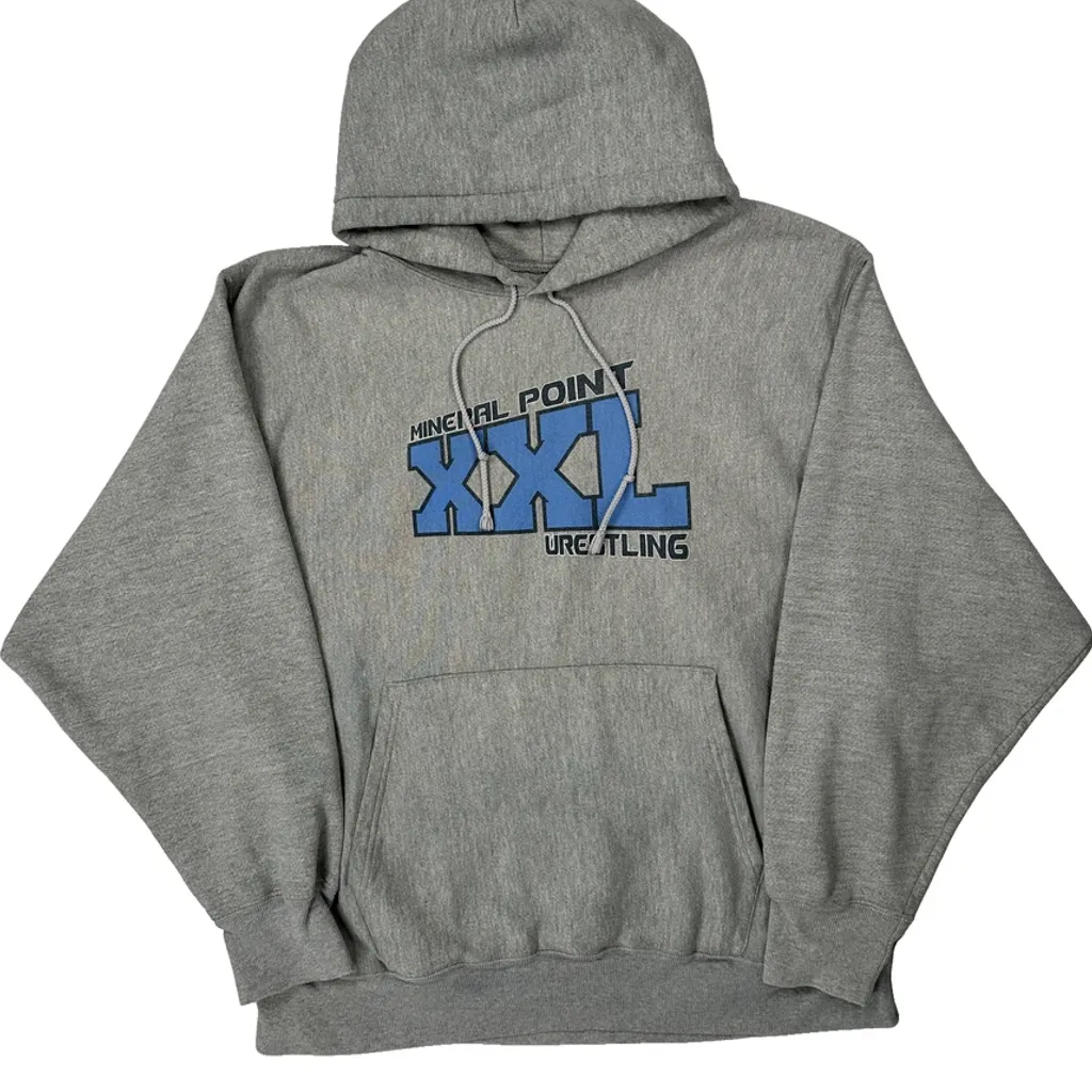 Reverse Weave Champion College Hoodie - Large Grey Cotton Blend - Image 5