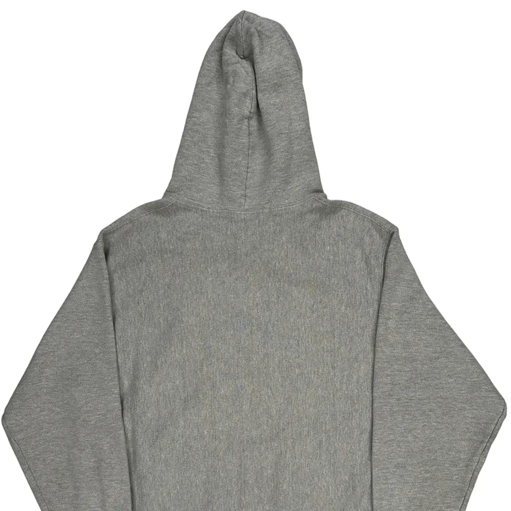 Reverse Weave Champion Spellout Hoodie - Large Grey Cotton - Image 7