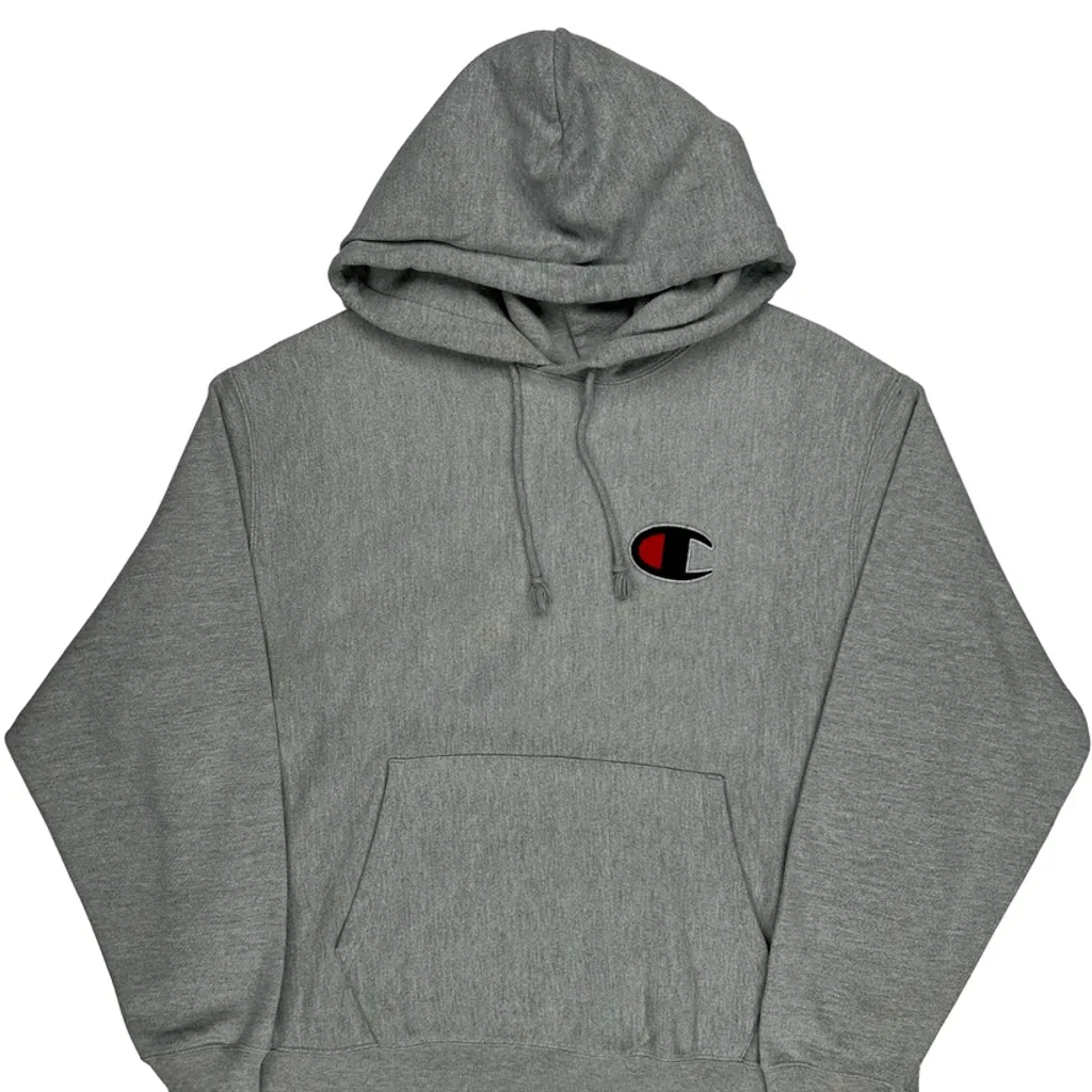 Reverse Weave Champion Hoodie - Large Grey Cotton Blend - Image 5
