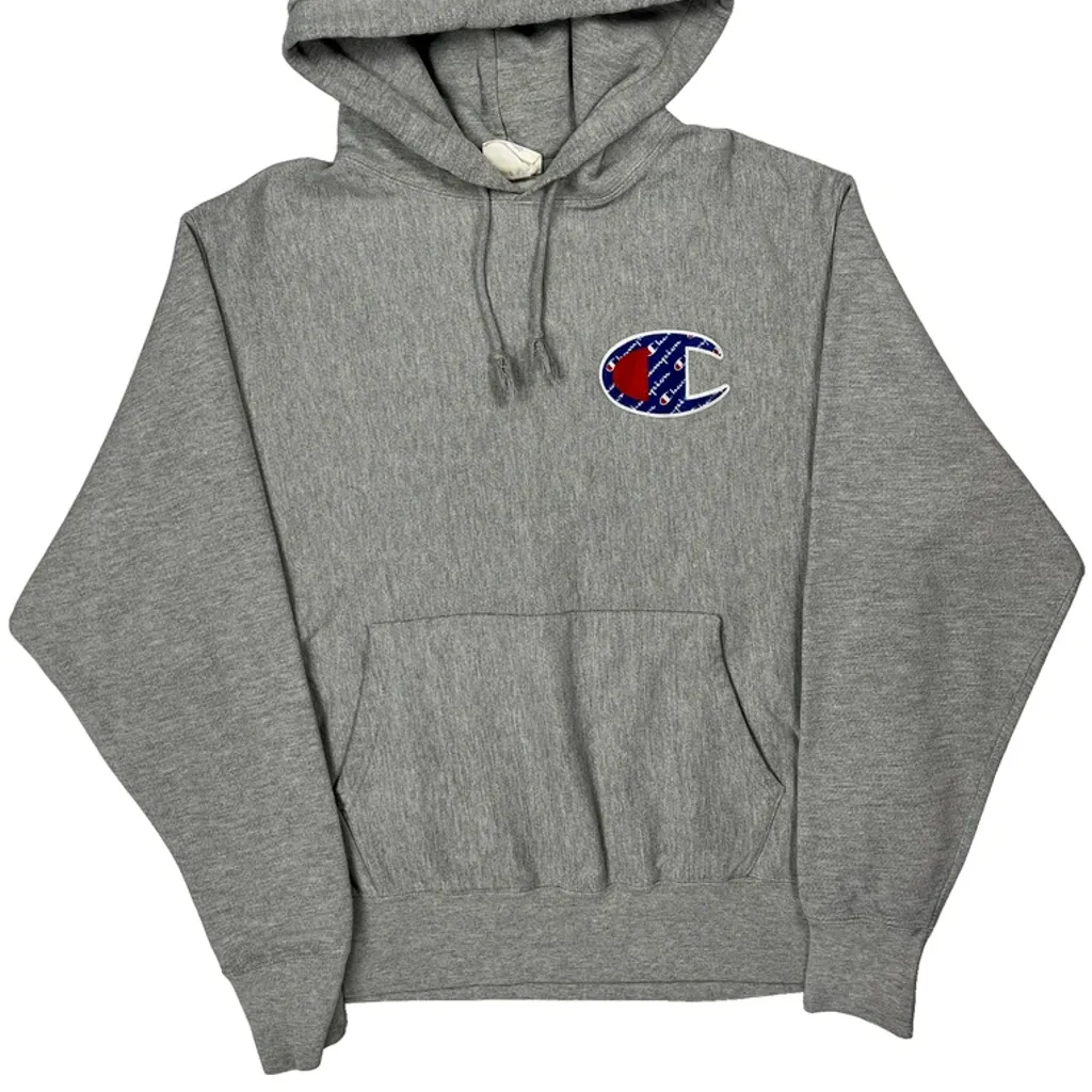 Reverse Weave Champion Hoodie - Large Grey Cotton - Image 4