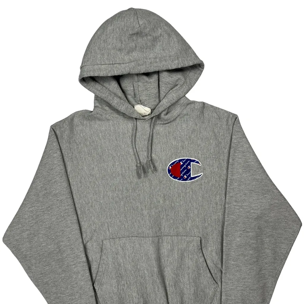Reverse Weave Champion Hoodie - Large Grey Cotton - Image 5