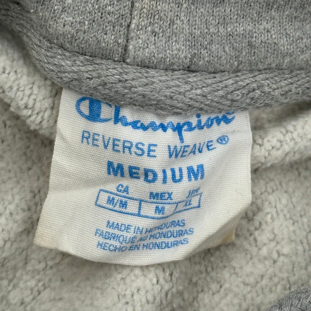 Reverse Weave Champion Hoodie - Medium Grey Cotton Blend - Image 3