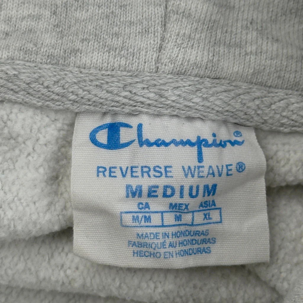 Reverse Weave Champion Hoodie - Medium Grey Cotton - Image 3
