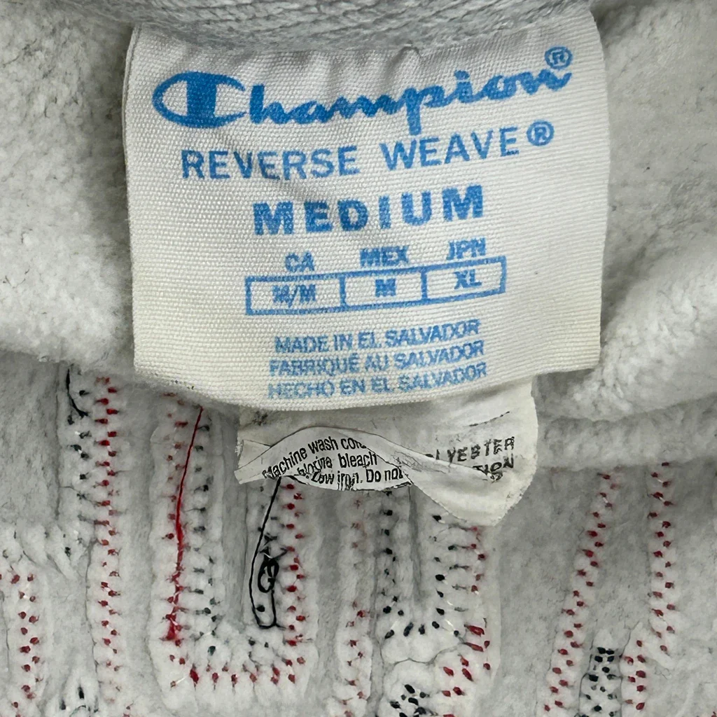Reverse Weave Champion College Hoodie - Medium Grey Cotton - Image 3