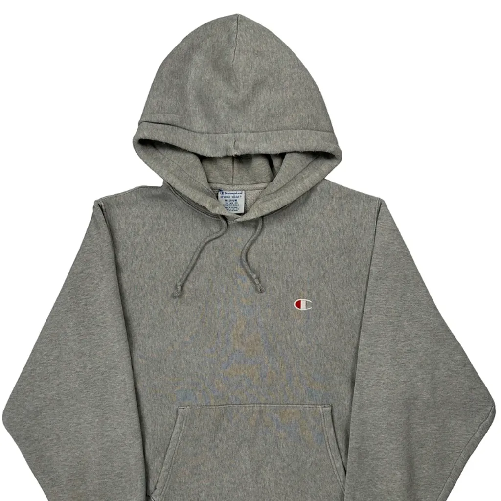 Reverse Weave Champion Hoodie - Medium Grey Cotton - Image 4