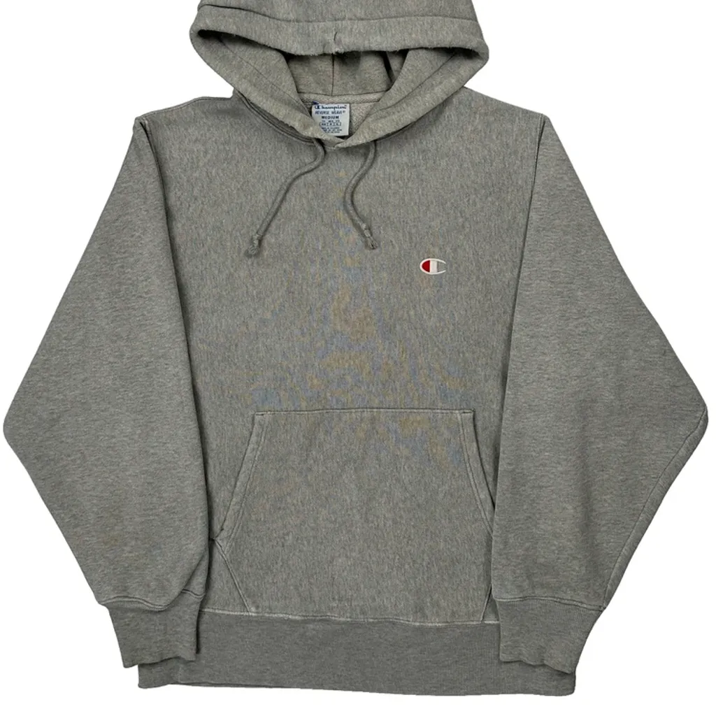 Reverse Weave Champion Hoodie - Medium Grey Cotton - Image 5