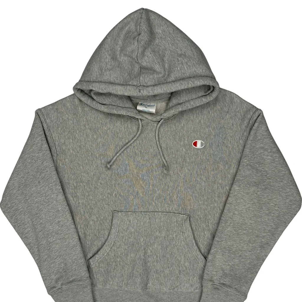 Reverse Weave Champion Hoodie - Medium Grey Cotton - Image 4