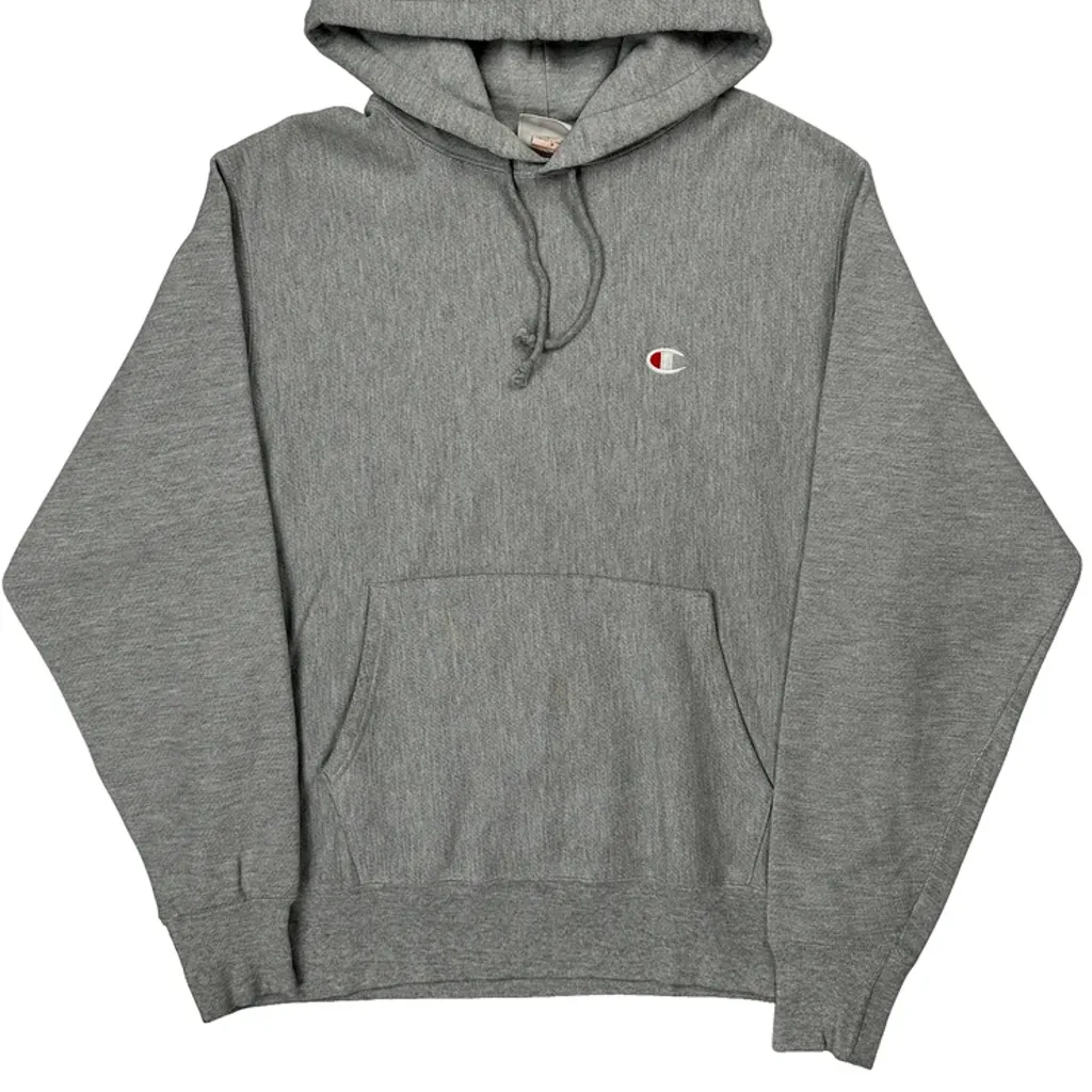 Reverse Weave Champion Hoodie - Medium Grey Cotton Blend - Image 4