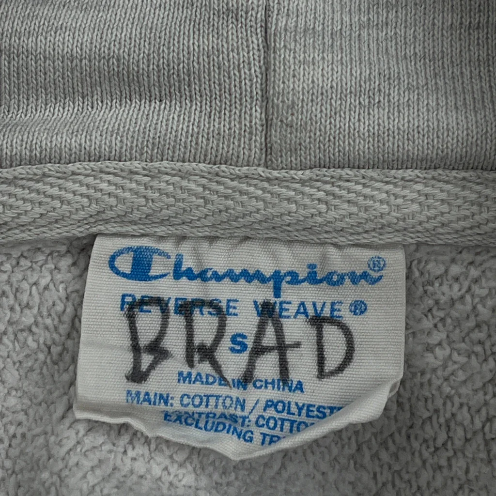 Reverse Weave Champion Hoodie - Small Grey Cotton Blend - Image 3