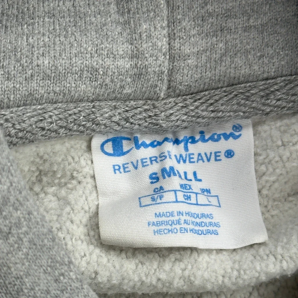 Reverse Weave Champion Hoodie - Small Grey Cotton - Image 4