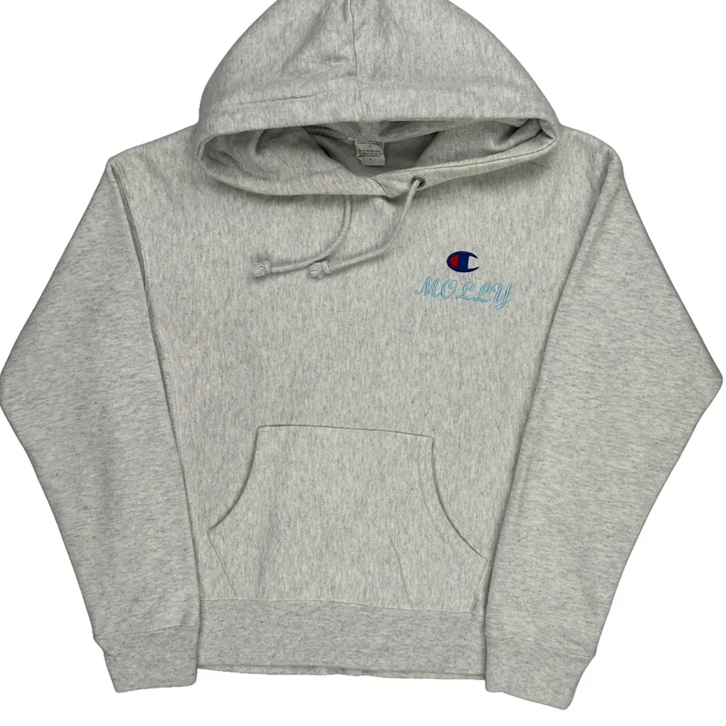 Reverse Weave Champion Hoodie - Small Grey Cotton Blend - Image 4