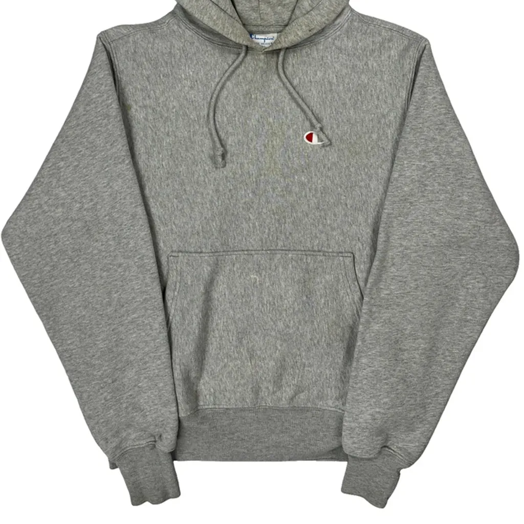 Reverse Weave Champion Hoodie - Small Grey Cotton - Image 5