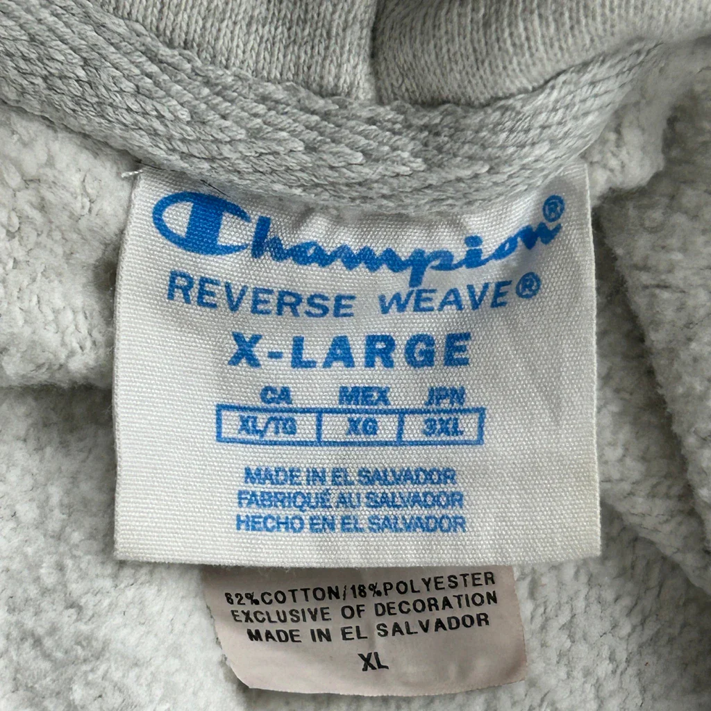Reverse Weave Champion Washington Capitals Hoodie - XL Grey Cotton Blend - Image 3