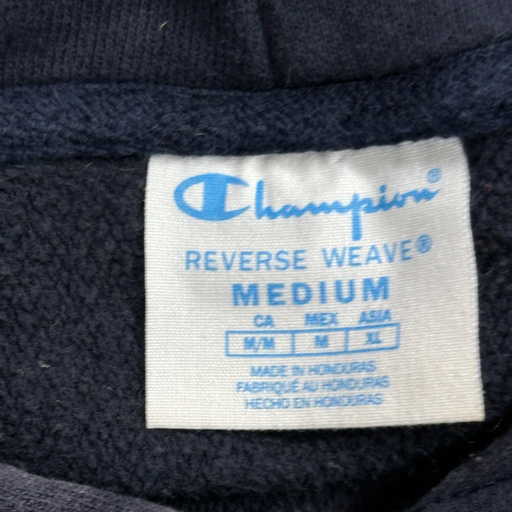 Reverse Weave Champion Hoodie - Medium Navy Cotton - Image 3
