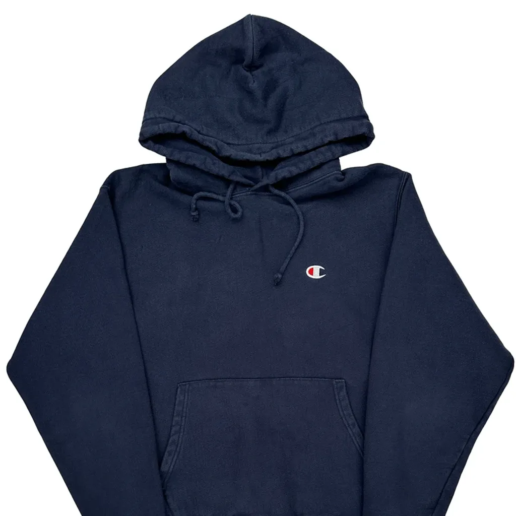 Reverse Weave Champion Hoodie - Medium Navy Cotton Blend - Image 5