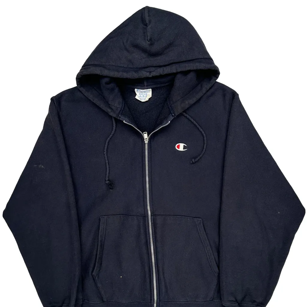 Reverse Weave Champion Hoodie - Medium Navy Cotton - Image 4