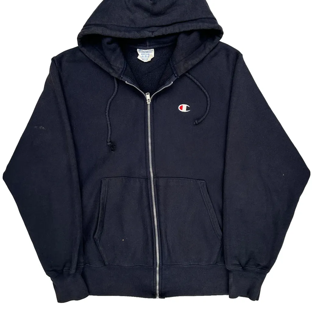 Reverse Weave Champion Hoodie - Medium Navy Cotton - Image 5