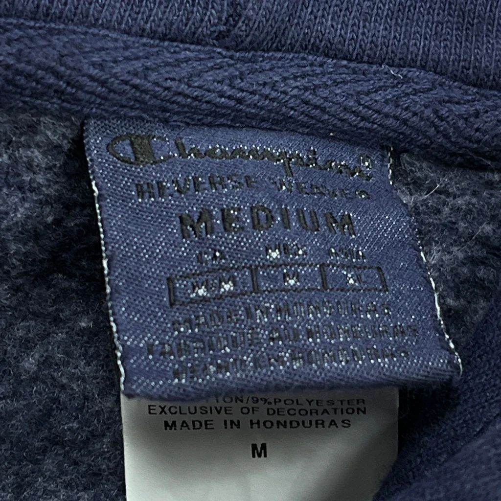 Reverse Weave Champion Hoodie - Medium Navy Cotton - Image 3