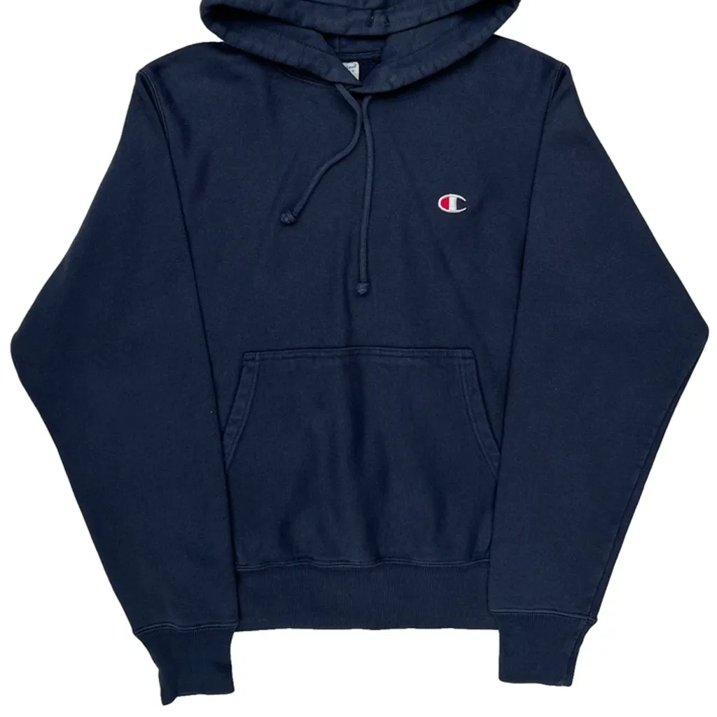 Reverse Weave Champion Hoodie - Small Navy Cotton - Image 5