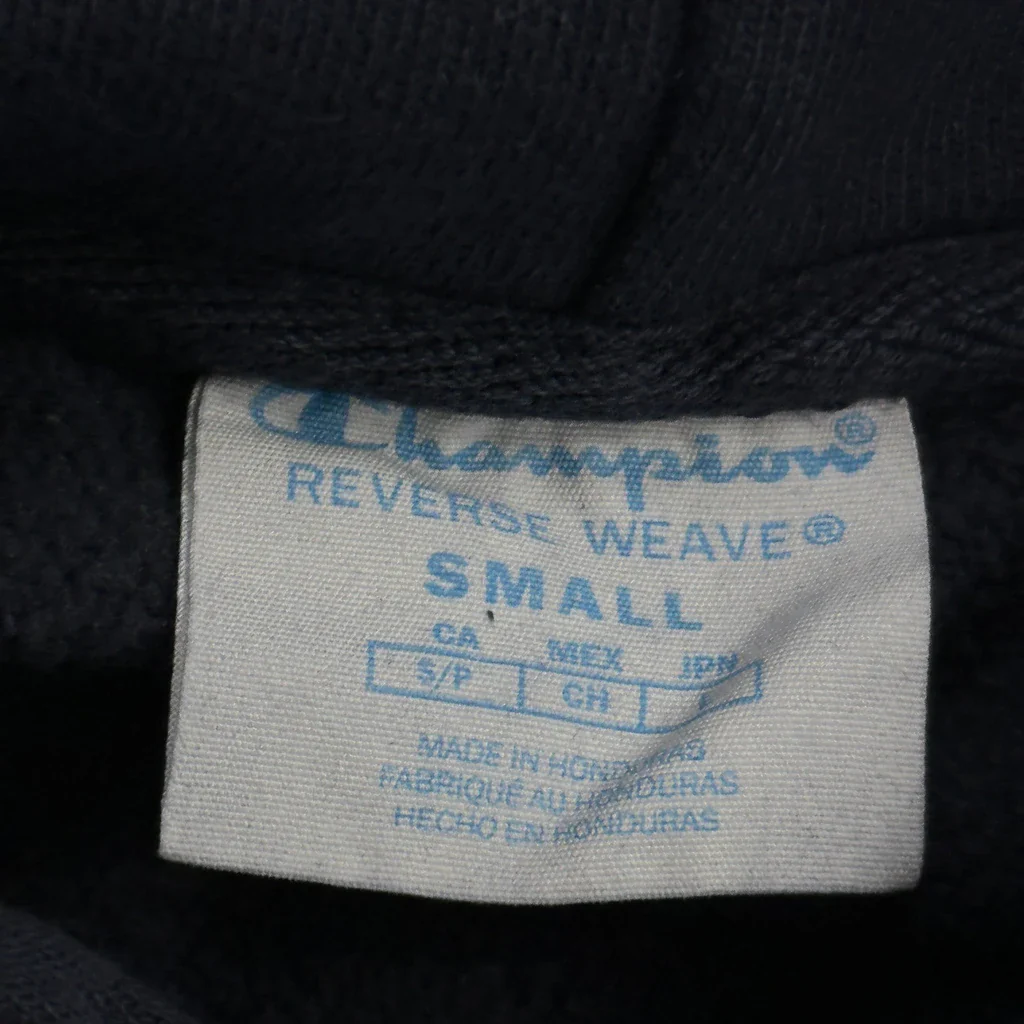Reverse Weave Champion Hoodie - Small Navy Cotton - Image 3