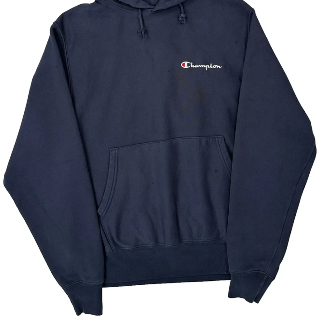 Reverse Weave Champion Hoodie - Small Navy Cotton - Image 4