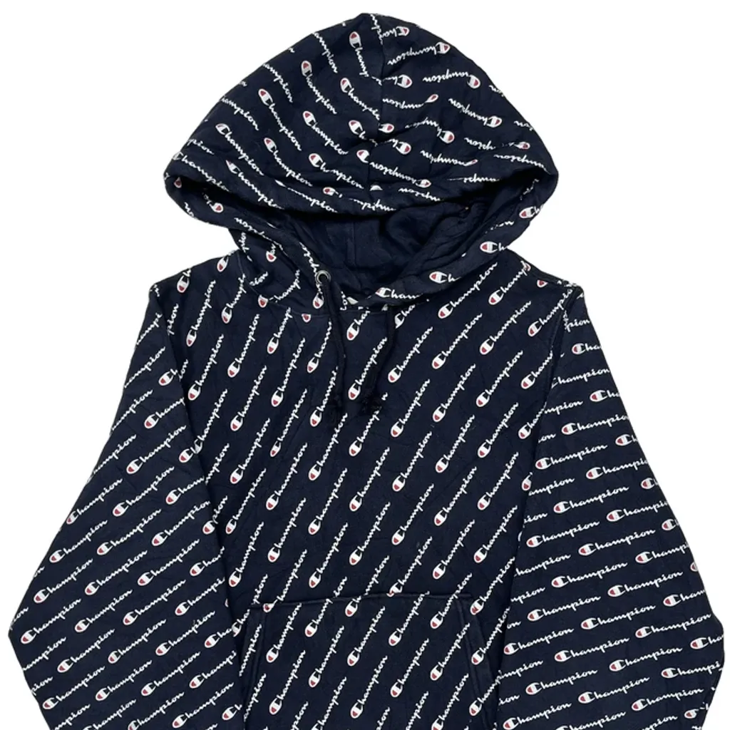 Reverse Weave Champion Hoodie - Small Navy Cotton - Image 5