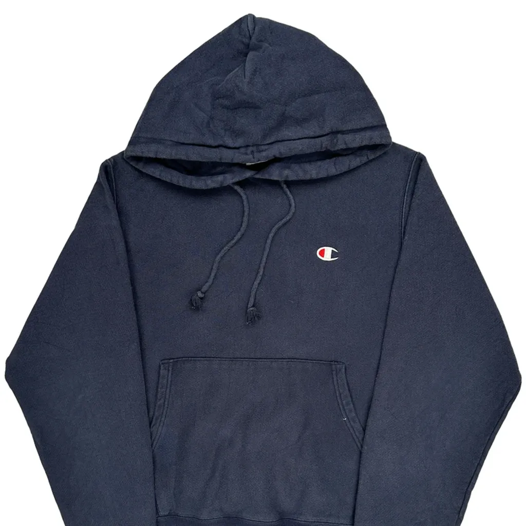 Reverse Weave Champion Hoodie - Small Navy Cotton - Image 4