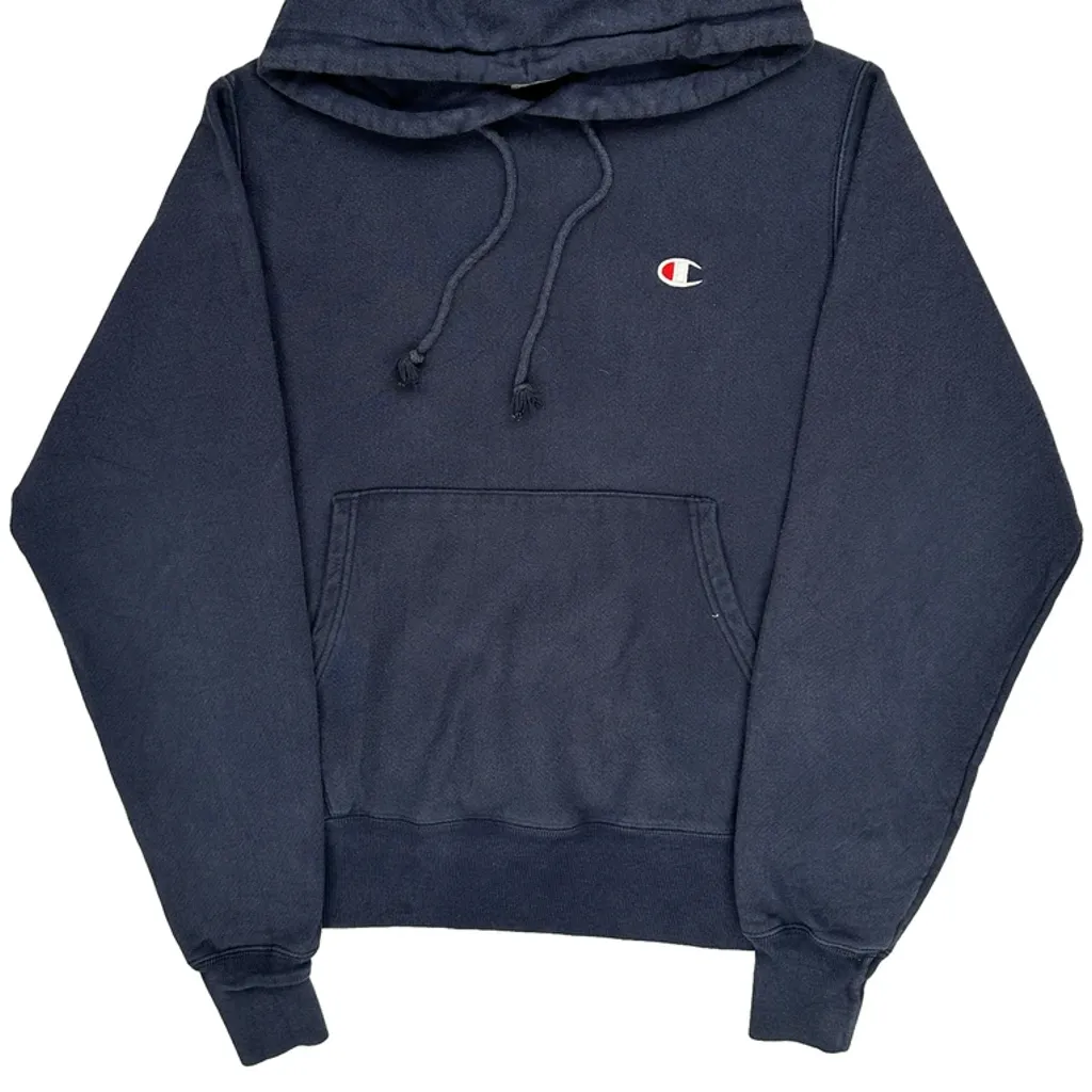 Reverse Weave Champion Hoodie - Small Navy Cotton - Image 5