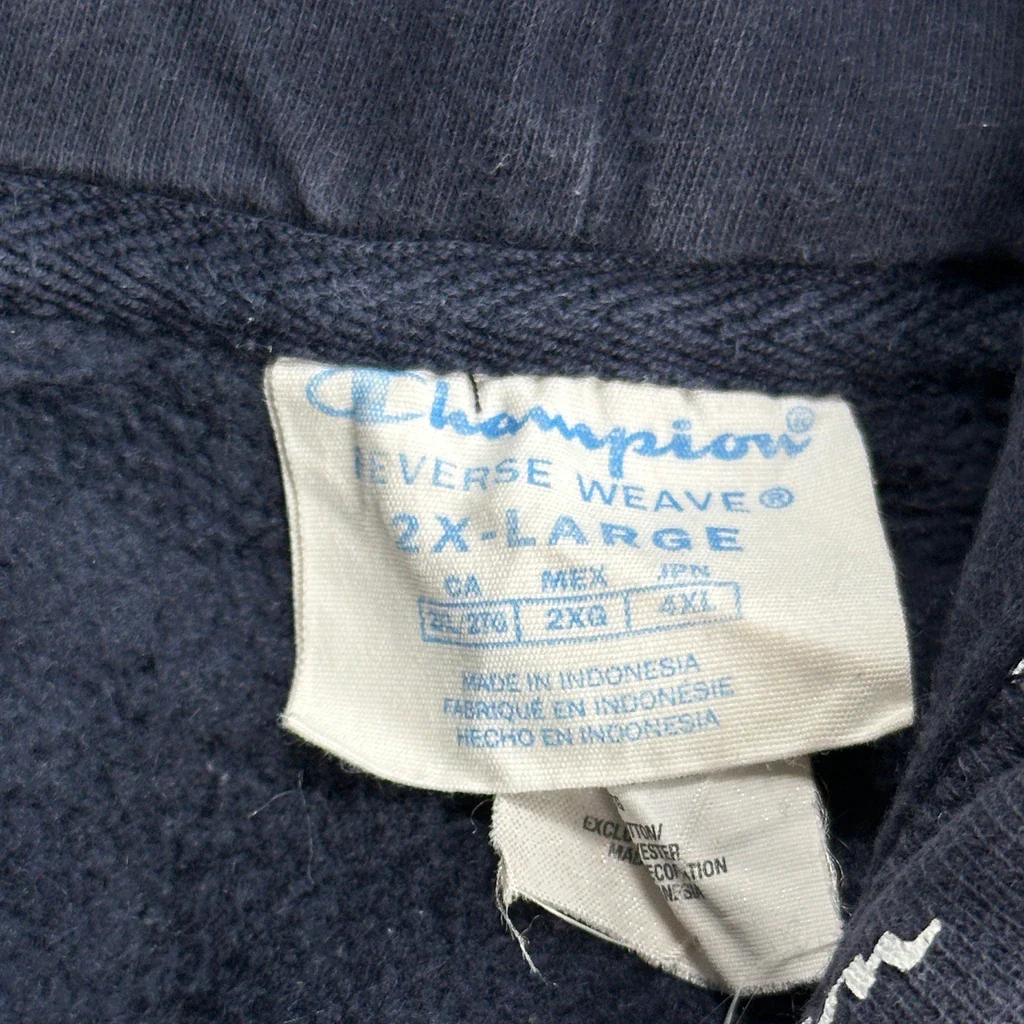 Reverse Weave Champion Hoodie - 2XL Navy Cotton - Image 3