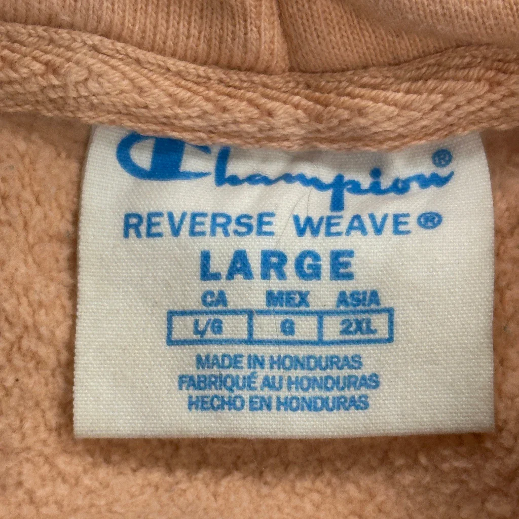 Reverse Weave Champion Hoodie - Large Orange Cotton - Image 3