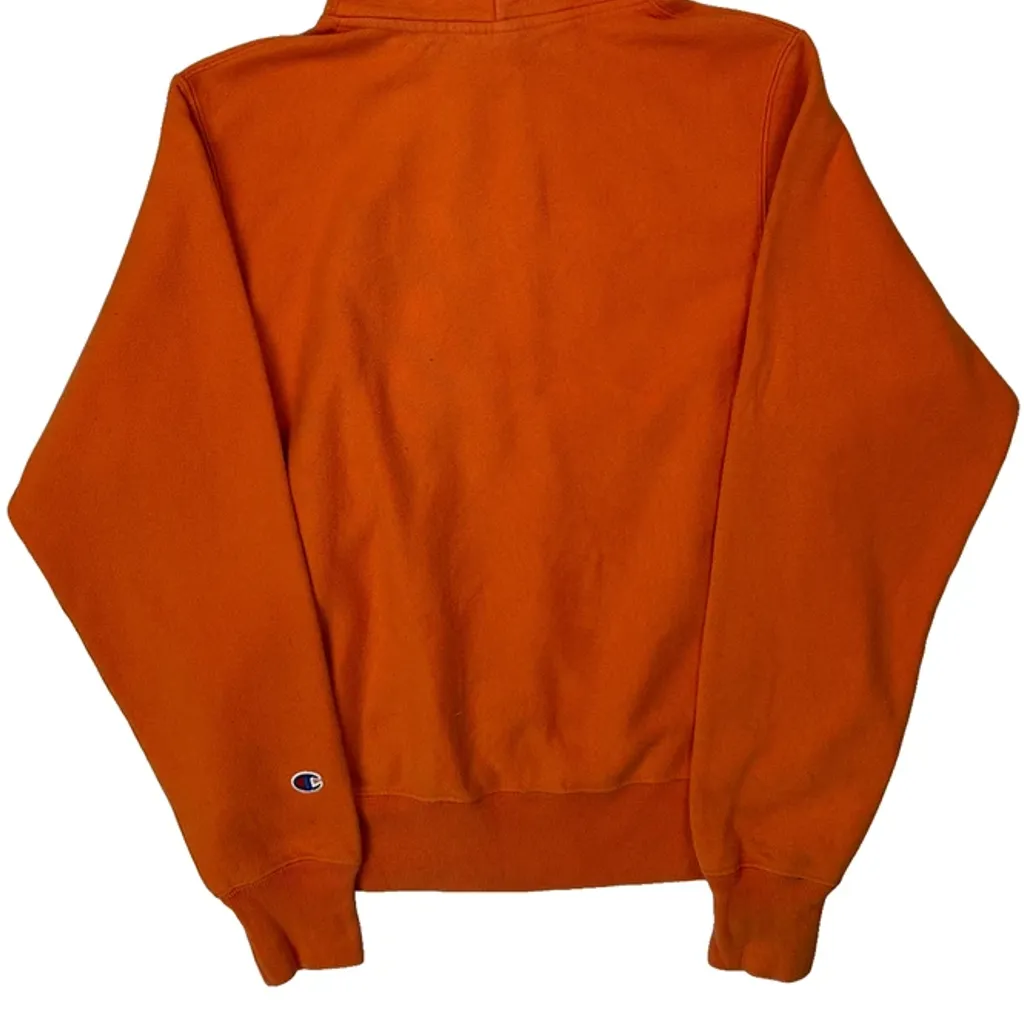 Reverse Weave Champion College Hoodie - Small Orange Cotton - Image 6