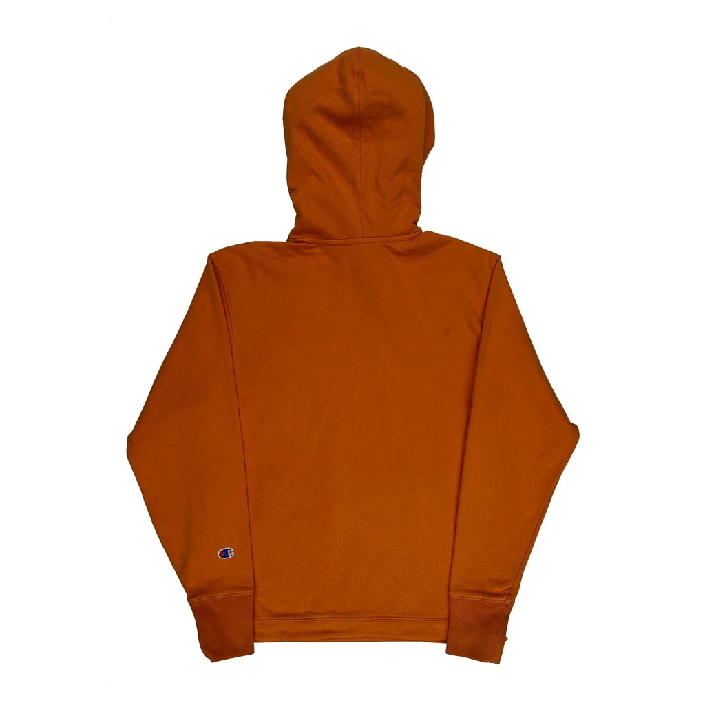 Reverse Weave Champion Hoodie - Small Orange Cotton Blend - Image 2
