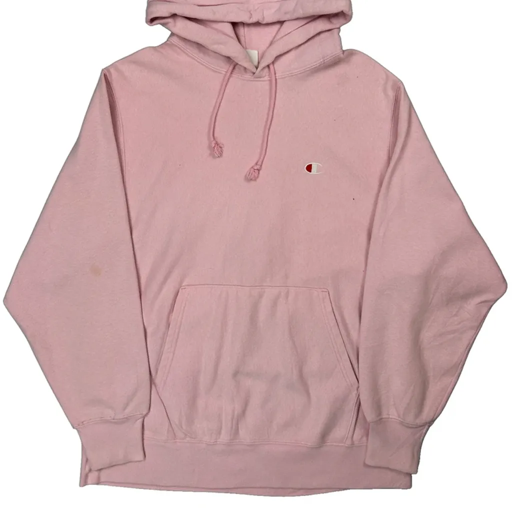 Reverse Weave Champion Hoodie - Medium Pink Cotton Blend - Image 4
