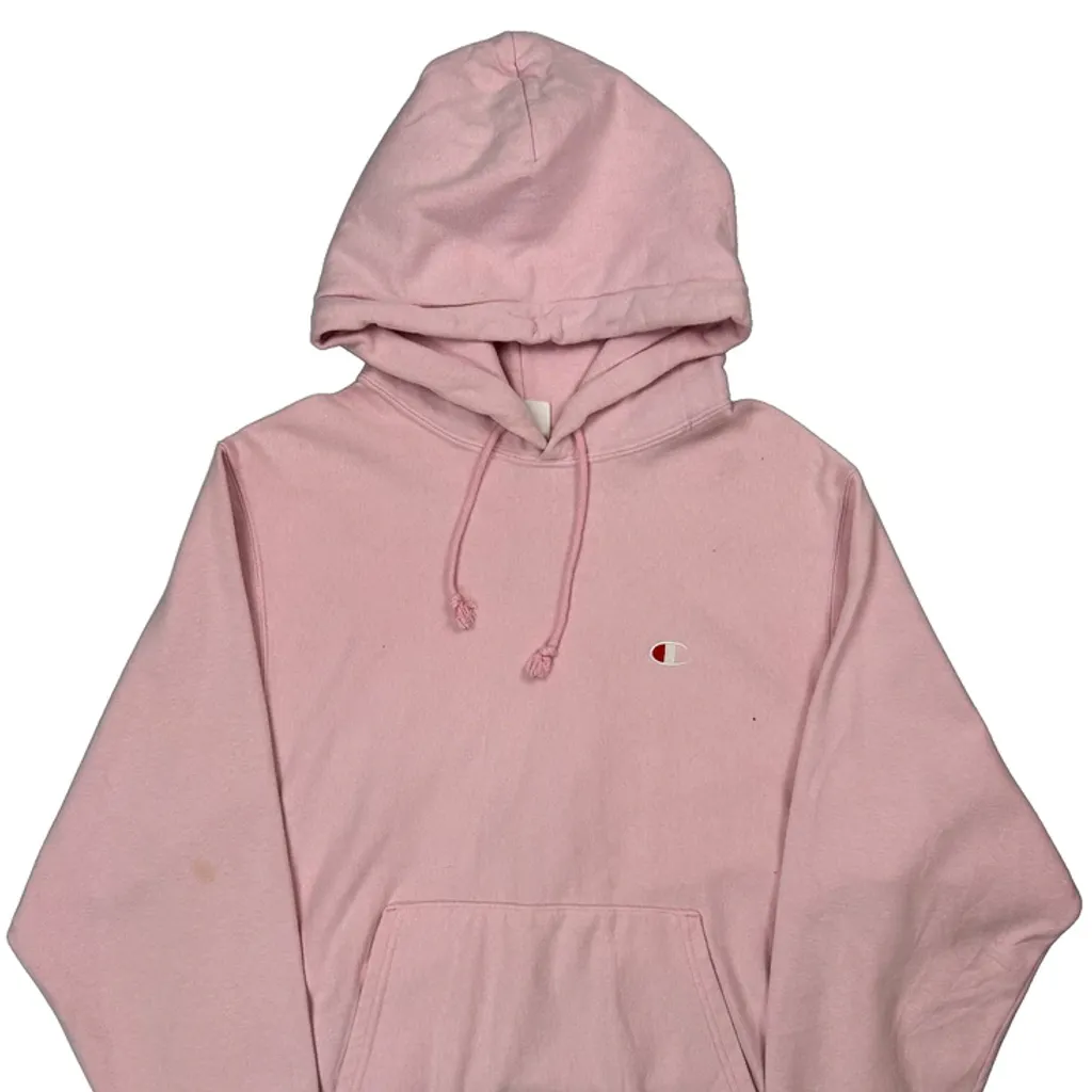 Reverse Weave Champion Hoodie - Medium Pink Cotton Blend - Image 5