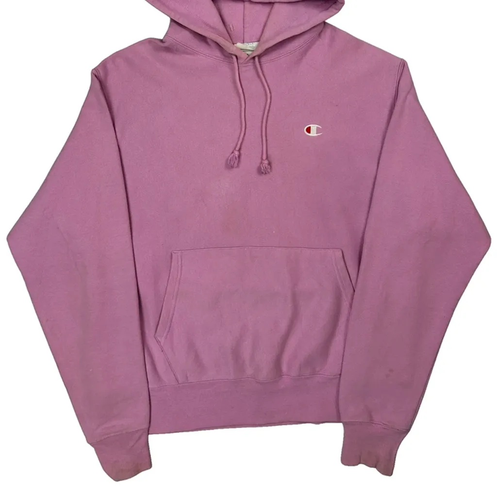 Reverse Weave Champion Hoodie - Medium Pink Cotton Blend - Image 5