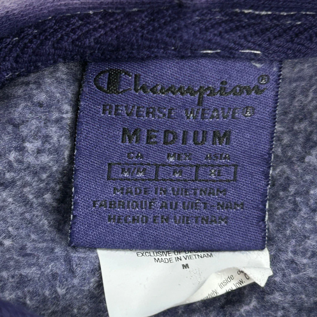 Reverse Weave Champion Tie-Dye Hoodie - Medium Purple Cotton - Image 3