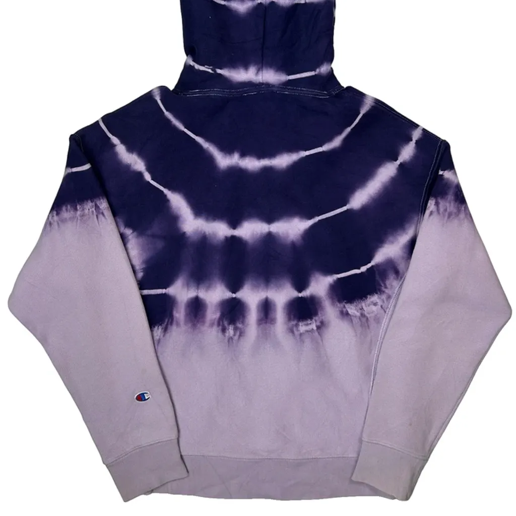 Reverse Weave Champion Tie-Dye Hoodie - Medium Purple Cotton - Image 7