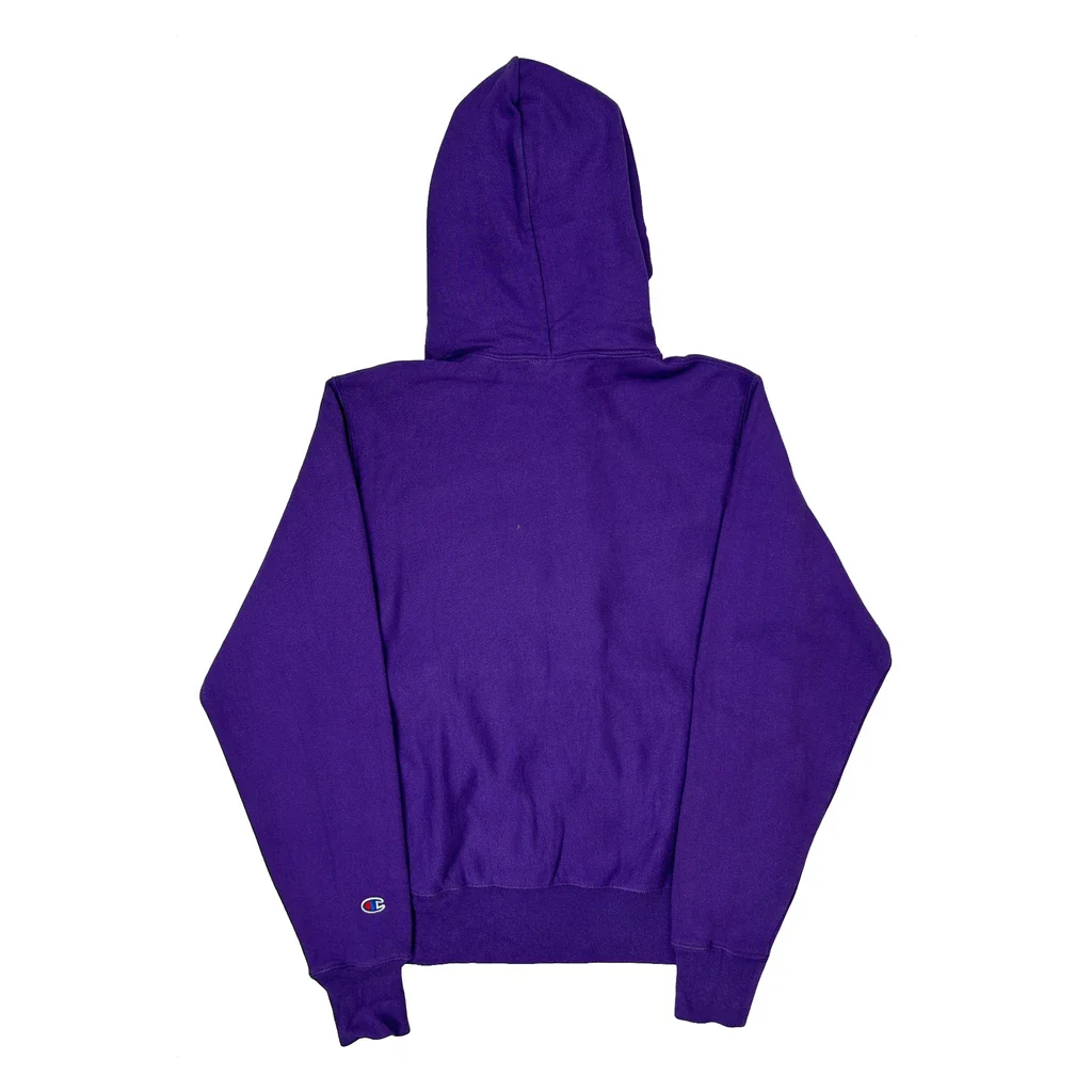 Reverse Weave Champion Hoodie - Small Purple Cotton - Image 2