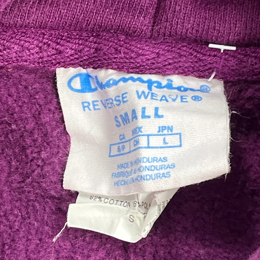 Reverse Weave Champion Hoodie - Small Purple Cotton - Image 3
