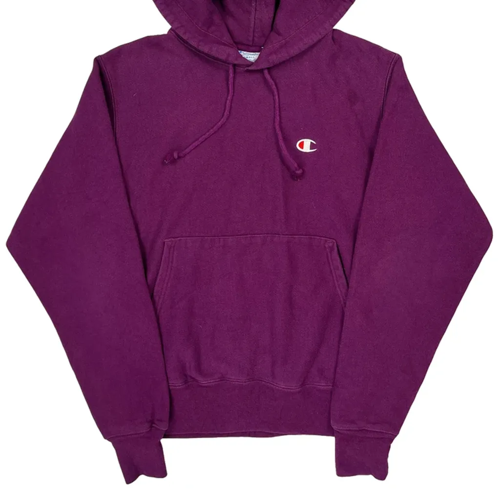 Reverse Weave Champion Hoodie - Small Purple Cotton - Image 4