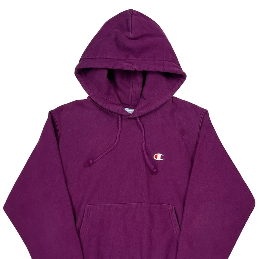 Reverse Weave Champion Hoodie - Small Purple Cotton - Image 5
