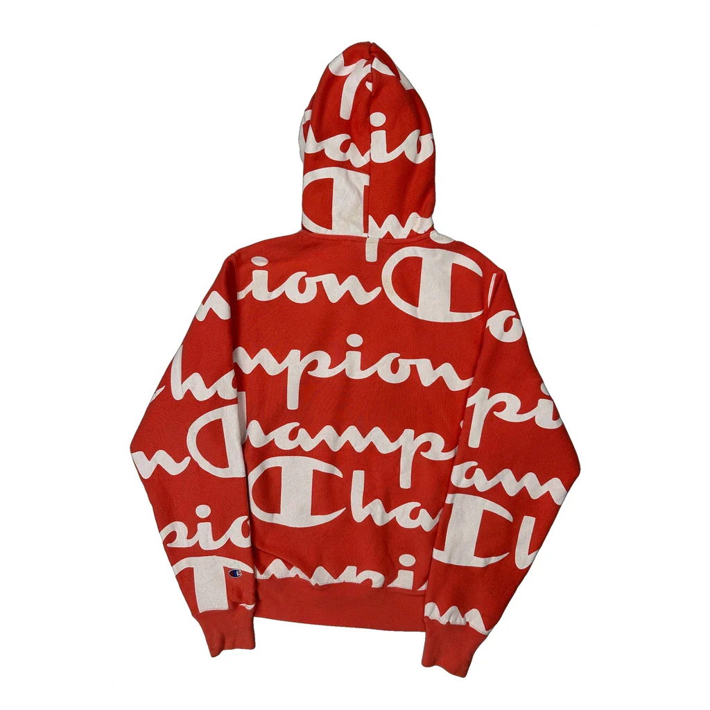 Reverse Weave Champion Hoodie - Large Red Cotton - Image 2
