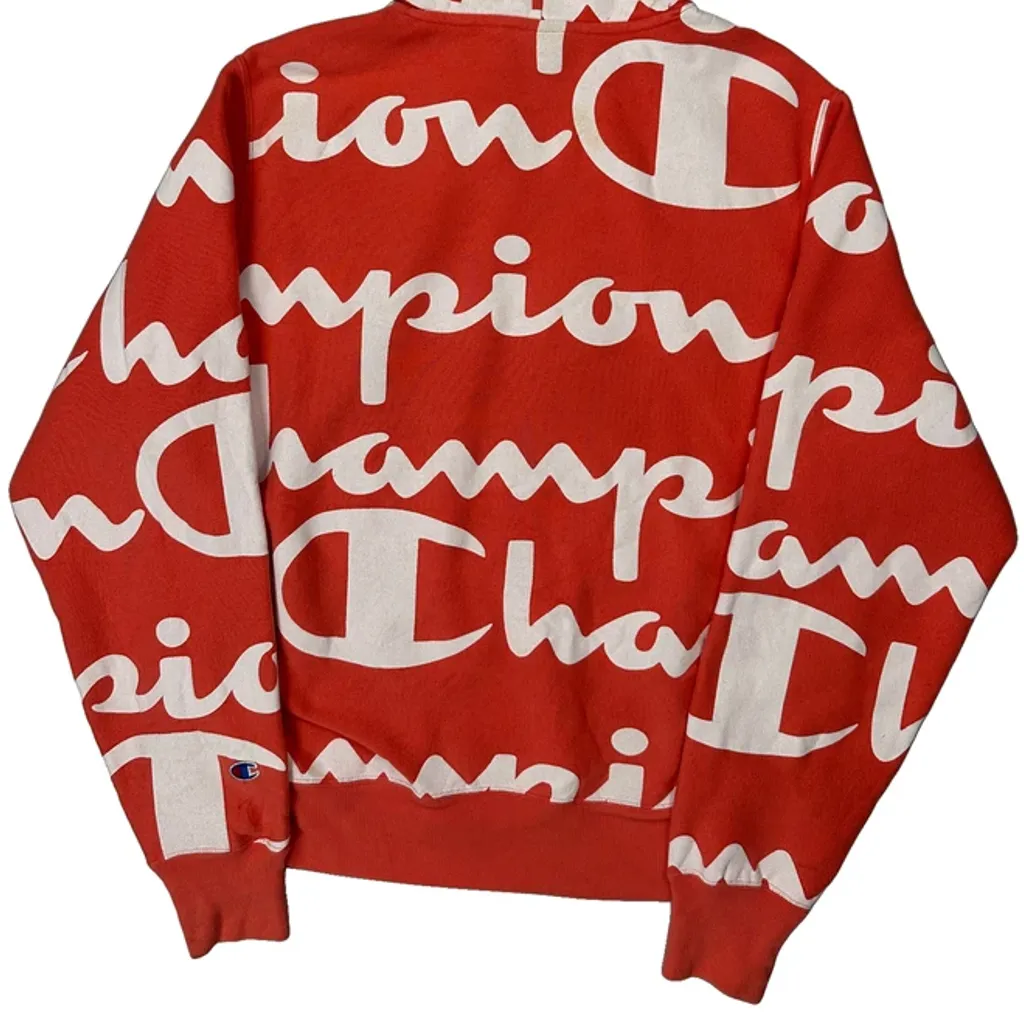 Reverse Weave Champion Hoodie - Large Red Cotton - Image 6
