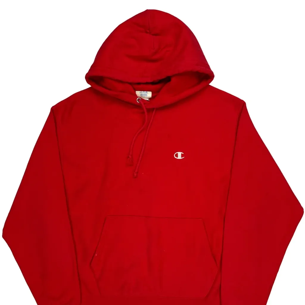 Reverse Weave Champion Hoodie - Large Red Cotton - Image 5