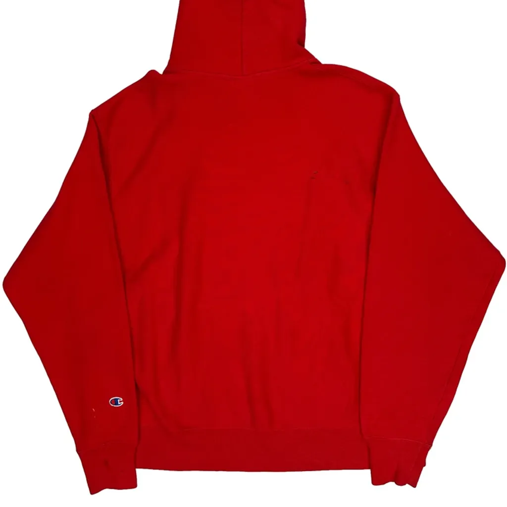 Reverse Weave Champion Hoodie - Large Red Cotton - Image 6