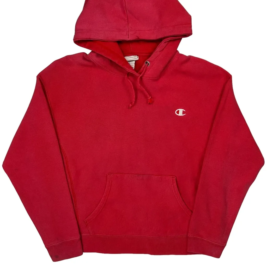 Reverse Weave Champion Hoodie - Large Red Cotton Blend - Image 5