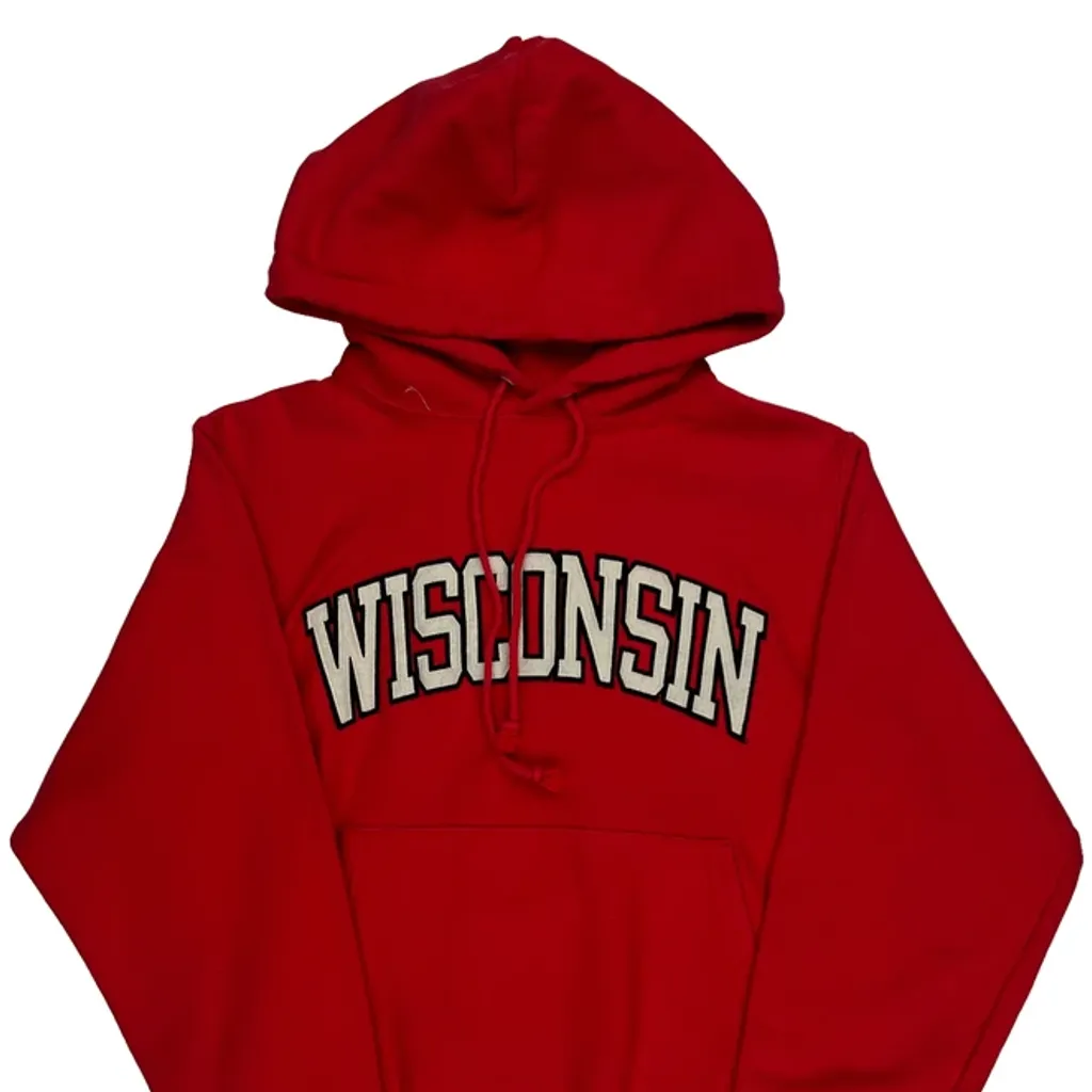 Reverse Weave Champion College Hoodie - Small Red Cotton - Image 5