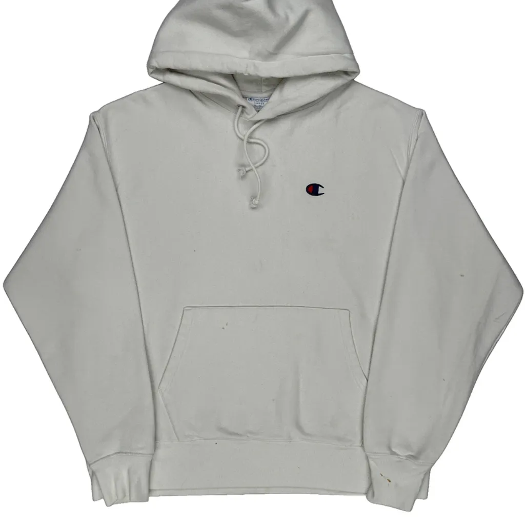 Reverse Weave Champion Hoodie - Large White Cotton - Image 5